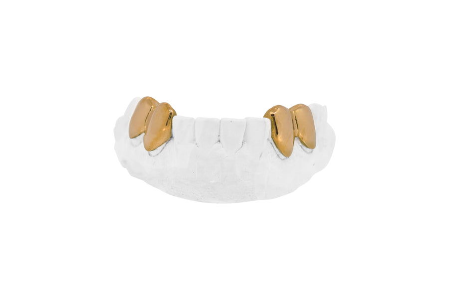 Double Caps Gold Grill