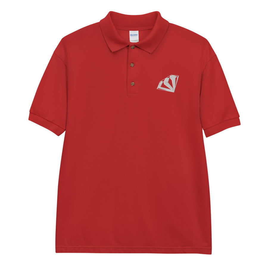 Jumbo White Diamond Embroidered Polo Shirt