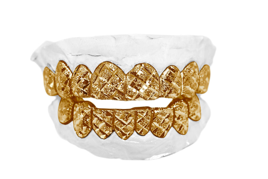 Gold Texture Grill (8 Teeth)